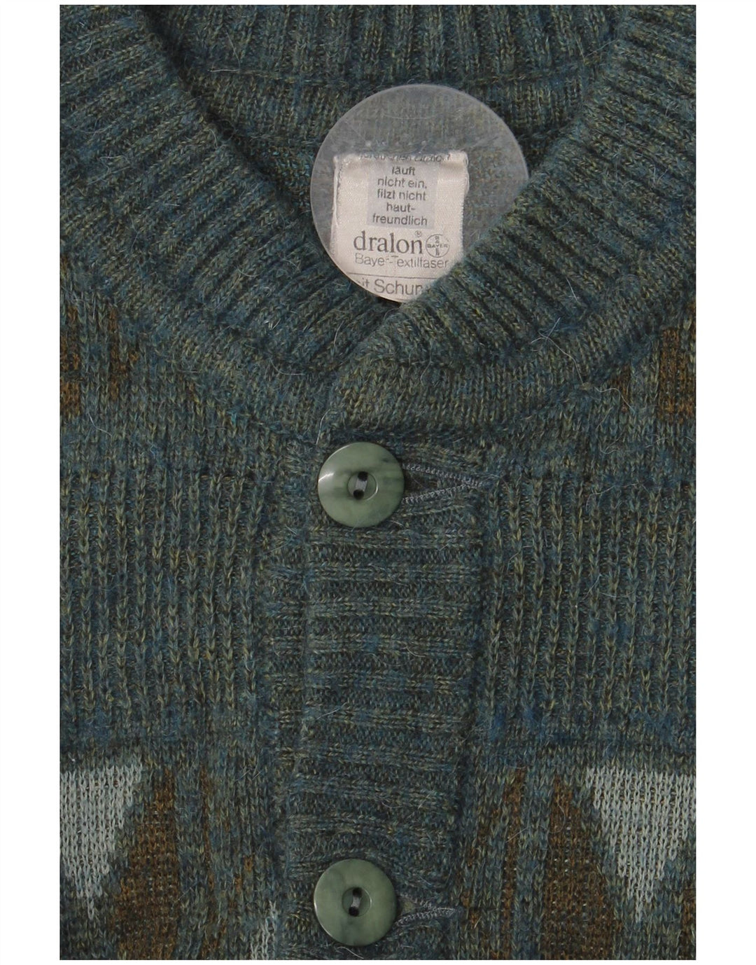 DRALON Herren-Strickjacke, mittelgroß, mehrfarbig, geometrisch, Polyacryl