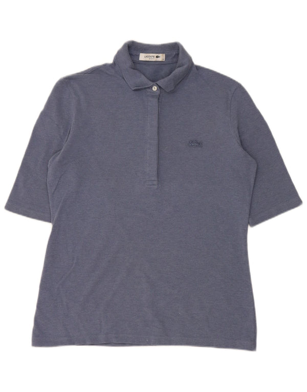 Lacoste Damen-Poloshirt mit schmaler Passform, Größe 40, mittelblaue Baumwolle