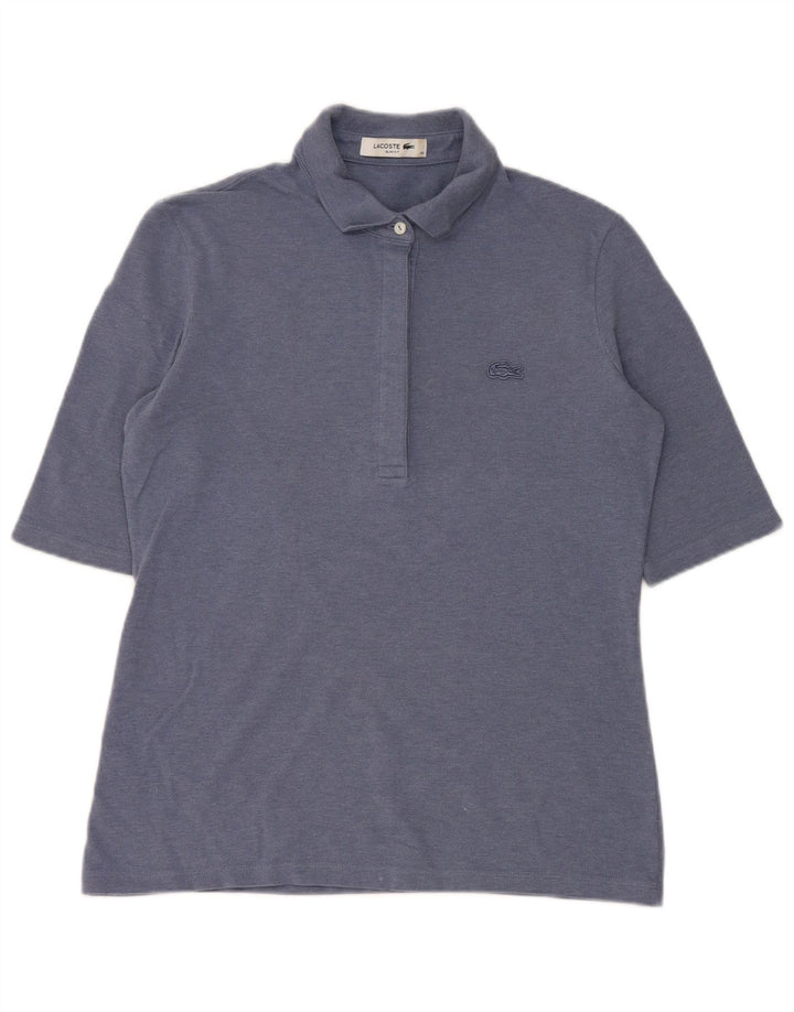 Lacoste Damen-Poloshirt mit schmaler Passform, Größe 40, mittelblaue Baumwolle
