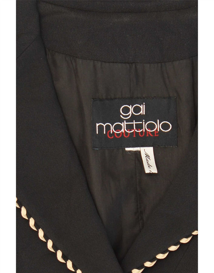 Gai Mattiolo Damen 3-Knopf-Blazerjacke UK 14 Mittelschwarze Viskose