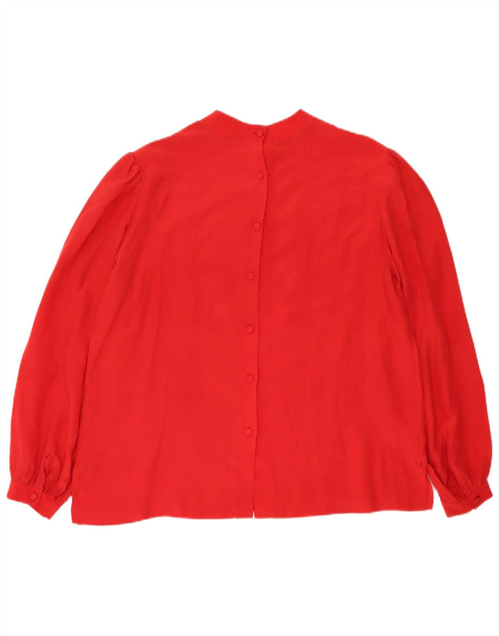 Vintage Damen Hemdbluse EU 42 Große rote Seide