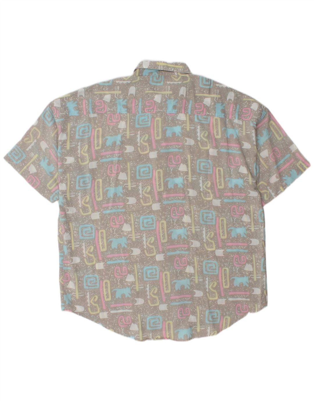 Vintage Herren Kurzarmshirt XL Grau Geometrisch