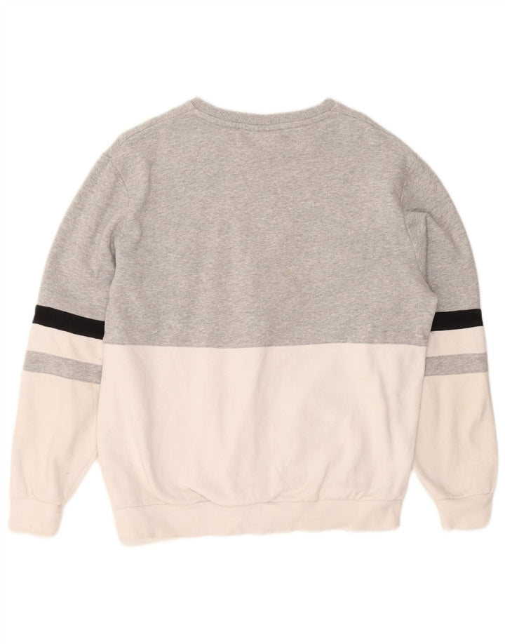 Fila Herren-Sweatshirt mit Grafik, Größe S, Grau, Colourblock-Baumwolle