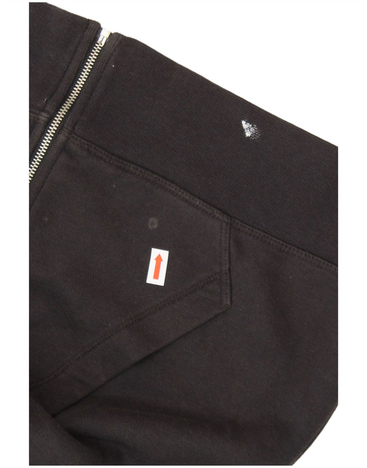 CHAMPION Womens Heritage Fit Zip Hoodie Pullover UK 14 Mittelschwarze Baumwolle