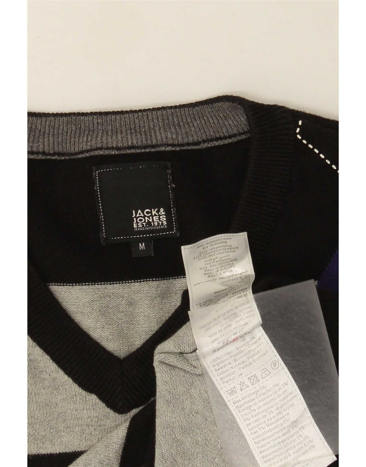 Jack & Jones Herren-Pullover mit V-Ausschnitt, mittelgroß, mehrfarbig, Argyle/Diamant