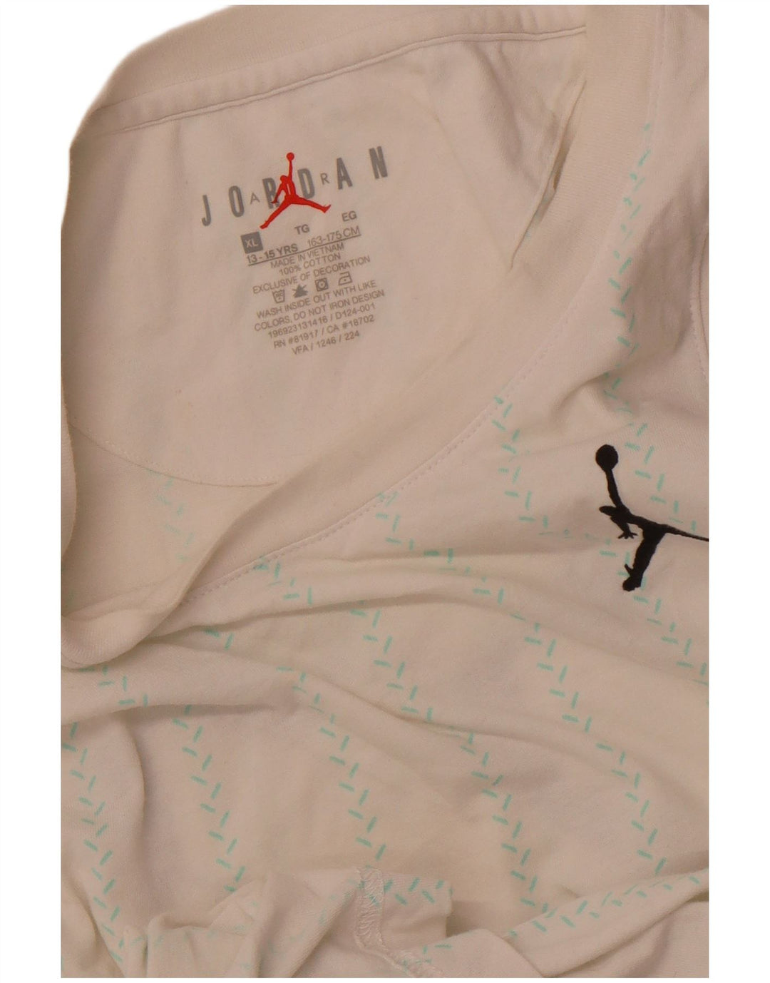 JORDAN Jungen-Top mit Grafik, 13–14 Jahre, XL, cremefarben, gestreift, Baumwolle