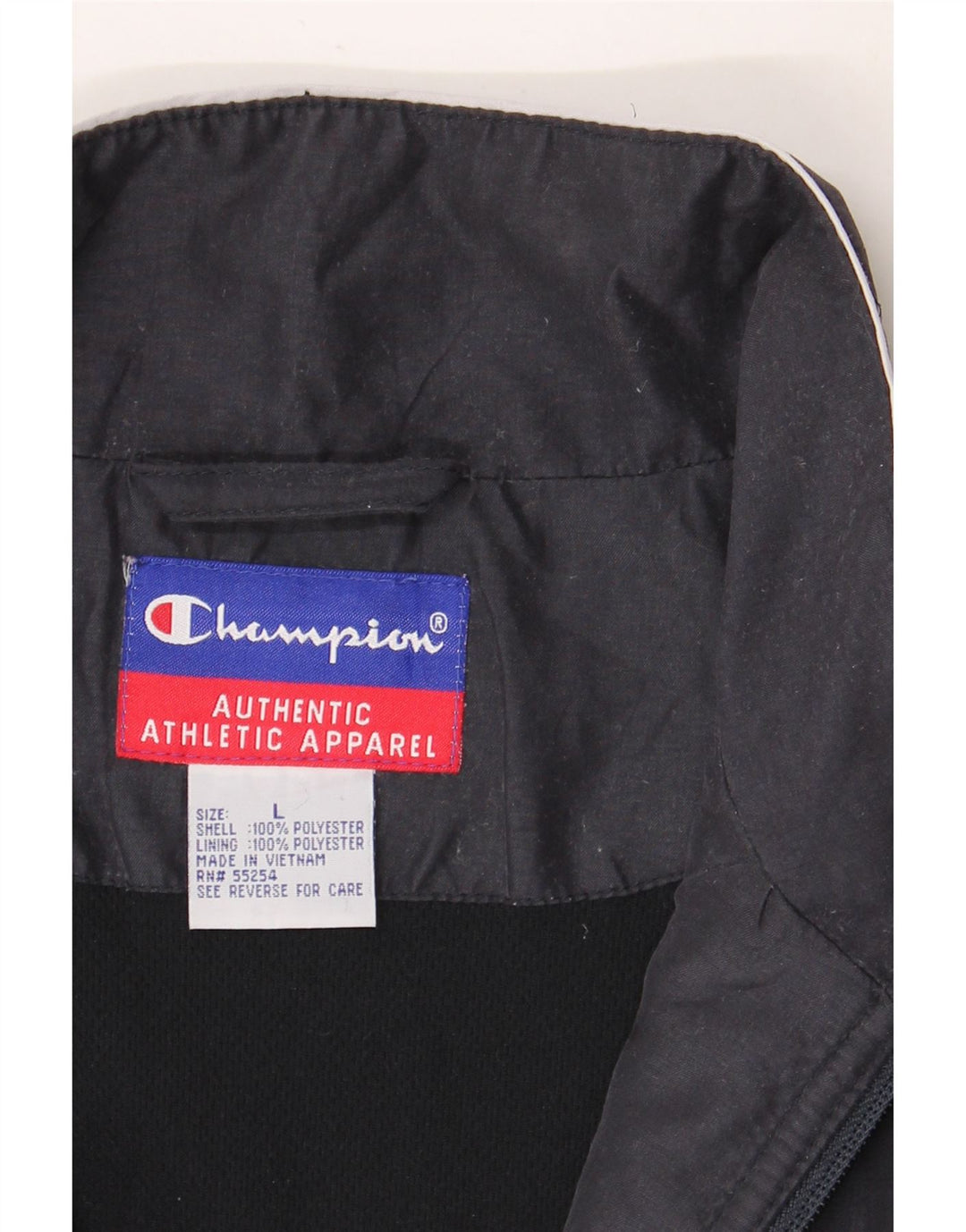 Champion Herren-Trainingsanzug-Top-Jacke, großes marineblaues Farbblock-Polyester