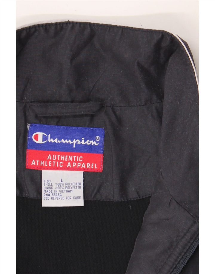 Champion Herren-Trainingsanzug-Top-Jacke, großes marineblaues Farbblock-Polyester