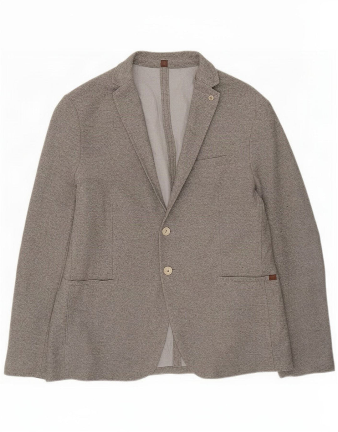Zara Herren 2-Knopf-Blazerjacke EU 56 XL Graues Polyester