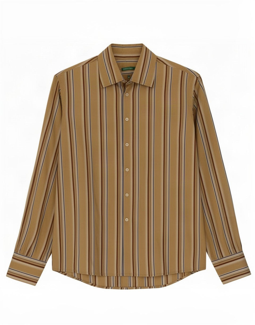 Benetton Herrenhemd Mittelbeige gestreift
