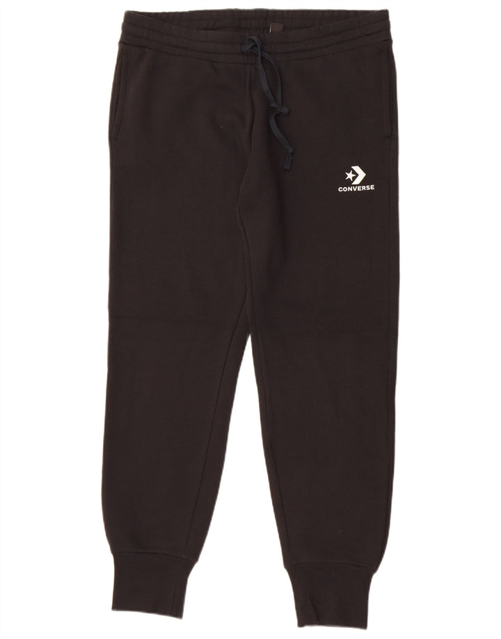Converse Herren-Trainingshose, Jogginghose, groß, schwarze Baumwolle