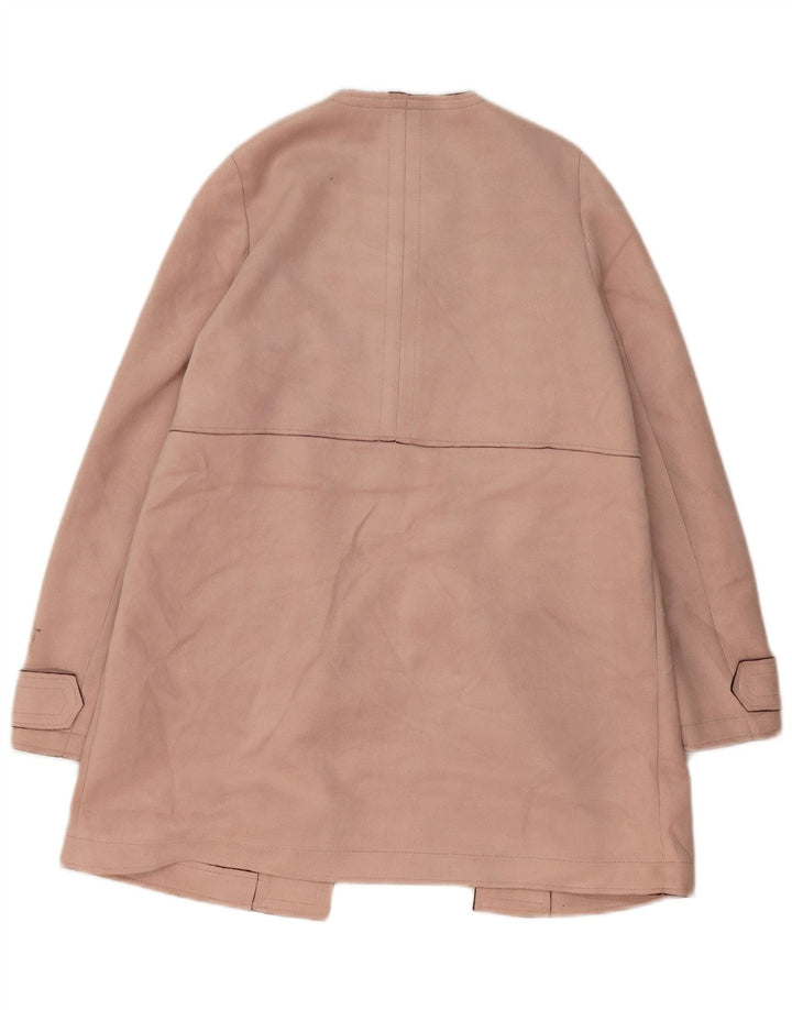 Zara Damen-Mantel aus Wildlederimitat, UK 14, Mittelrosa, Polyester