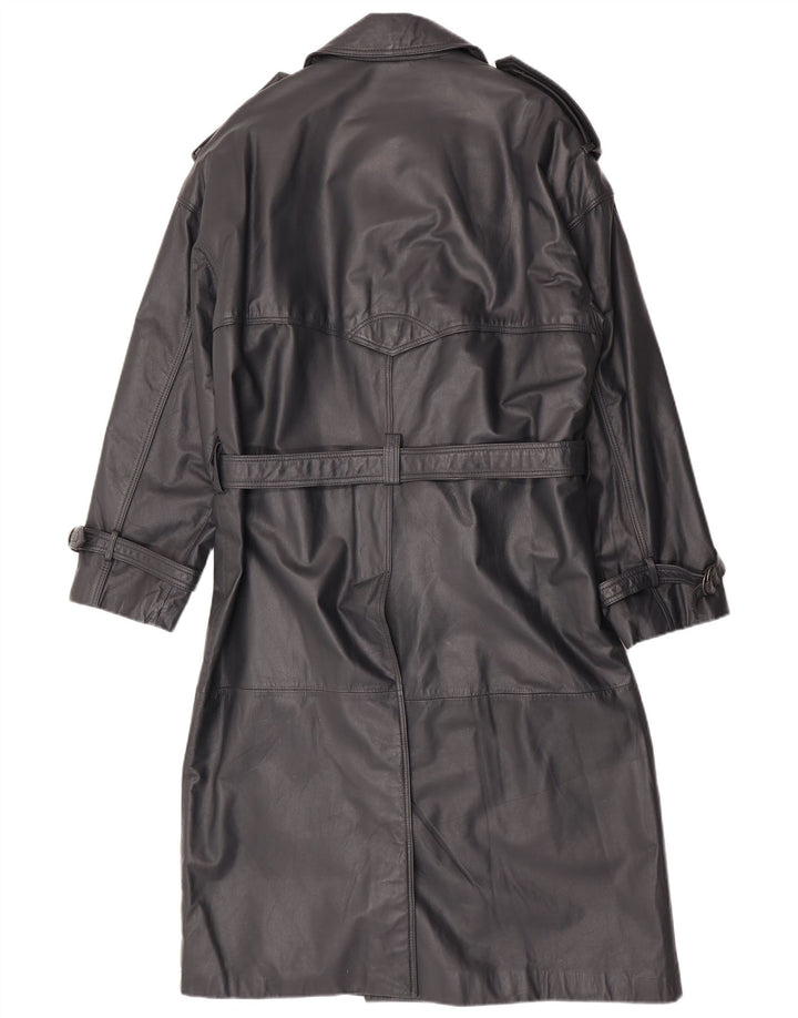 Machiavelli Herren-Leder-Zweireihermantel IT 48 Mittelgraues Leder