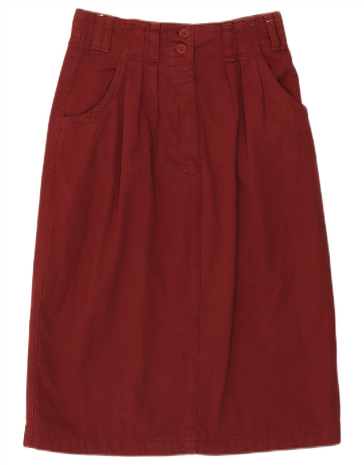 Vintage Damen Midirock IT 40 Medium Burgunder Baumwolle