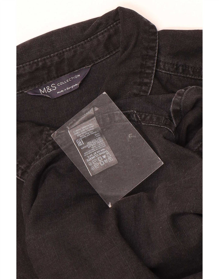 Marks & Spencer Damen Jeanshemd UK 16 Large Schwarz Baumwolle
