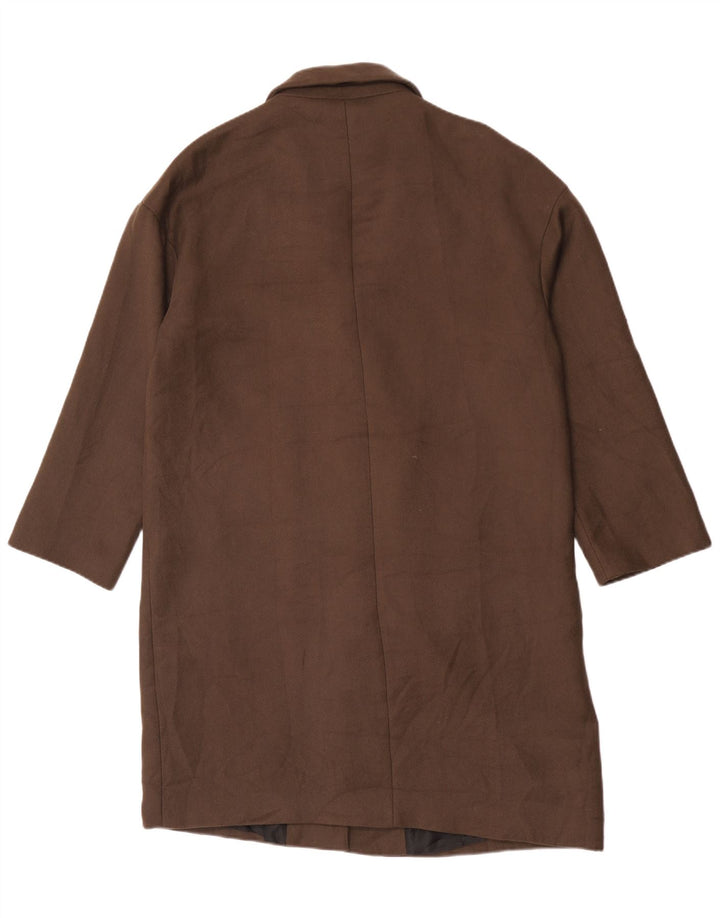 Zara Damen Übergroßer Mantel UK 14 Mittelbraunes Polyester
