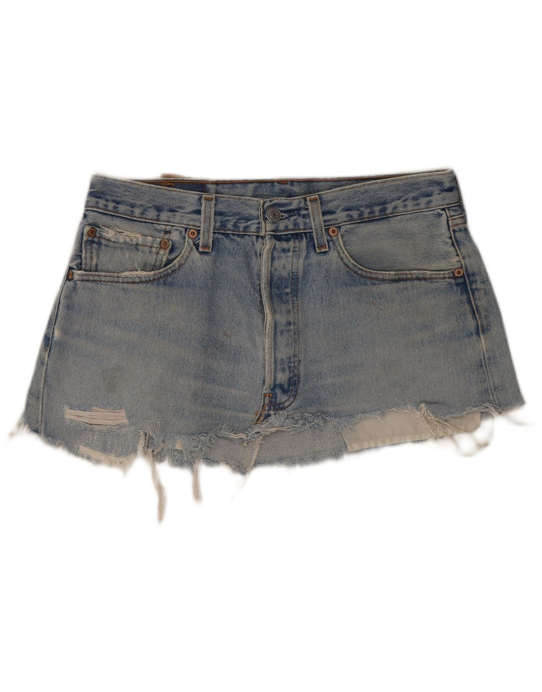 Levi's Damen 501 Distressed Mini Denim Rock W31 Mittelblaue Baumwolle