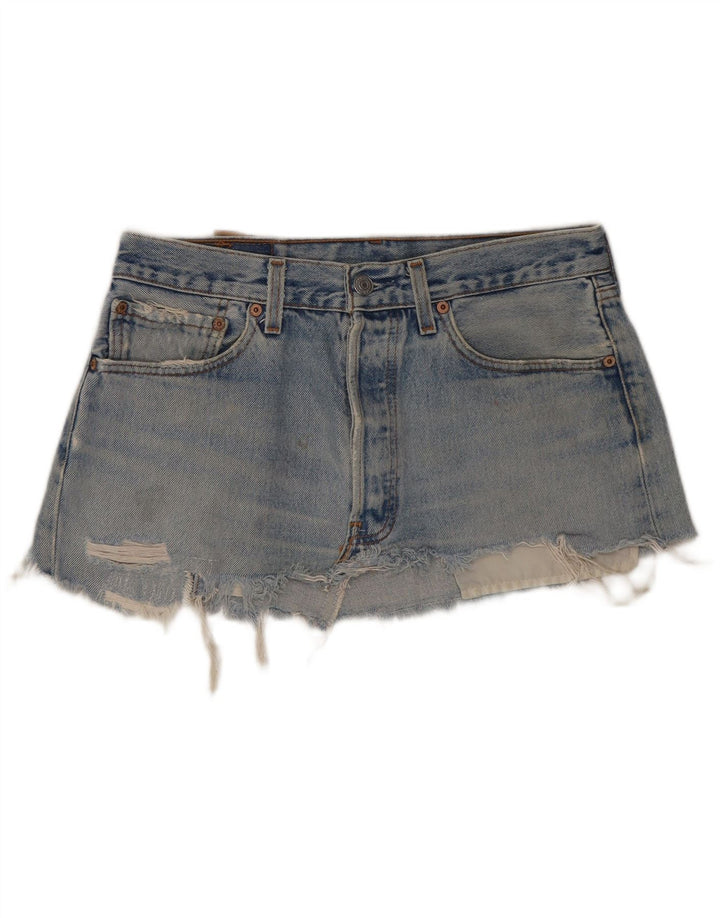 Levi's Damen 501 Distressed Mini Denim Rock W31 Mittelblaue Baumwolle