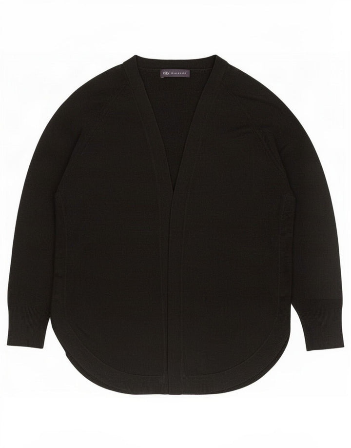 Marks & Spencer Damen Longline-Cardigan-Pullover UK 14 Medium Schwarz