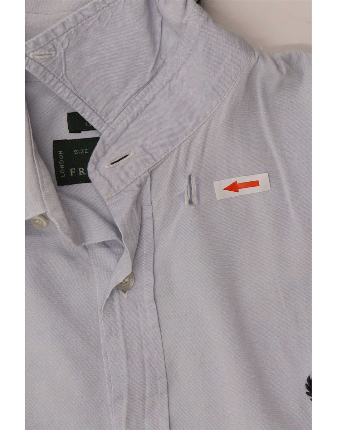 Fred Perry Herren Slim Fit Hemd Small Blue