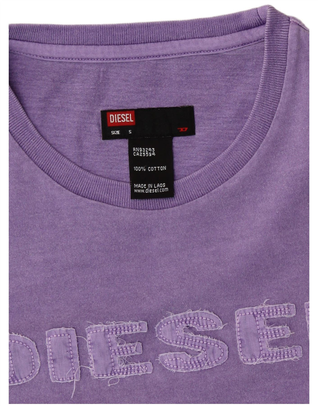 DIESEL Grafik-T-Shirt für Damen, UK 10, Größe S, Lila, Baumwolle