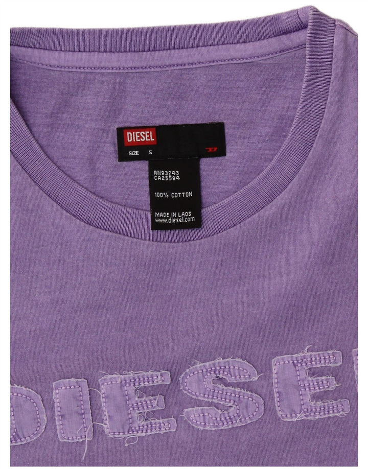 DIESEL Grafik-T-Shirt für Damen, UK 10, Größe S, Lila, Baumwolle