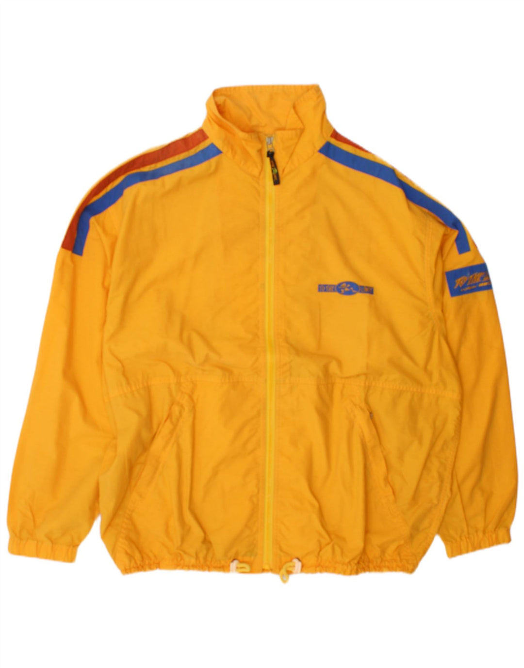 Mito Herren-Trainingsanzug-Oberteil, Jacke, groß, gelbe Colourblock-Baumwolle