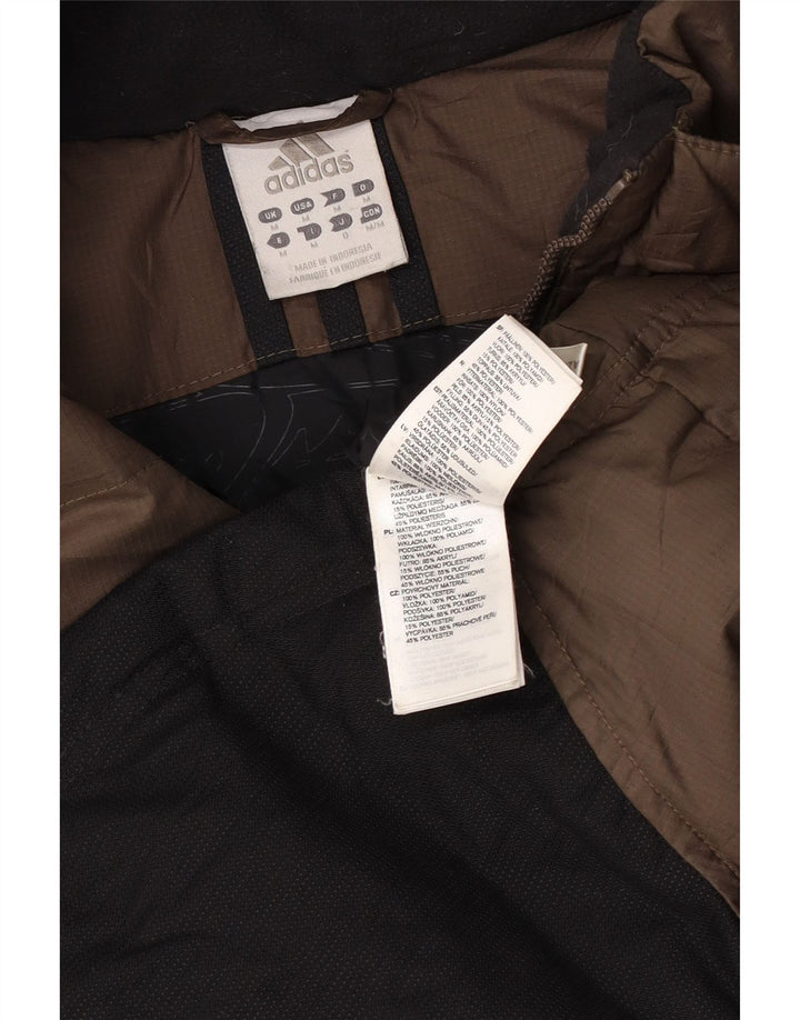 Adidas Herren-Jacke mit Kapuze, gepolstert, UK 38, Mittelbraun, Farbblock-Polyester