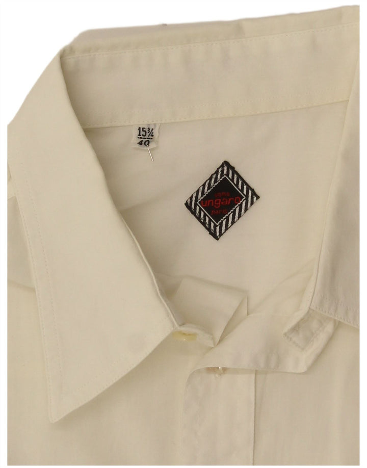 Ungaro Herren Kurzarmhemd Größe 40 15 3/4 Mittelweiß