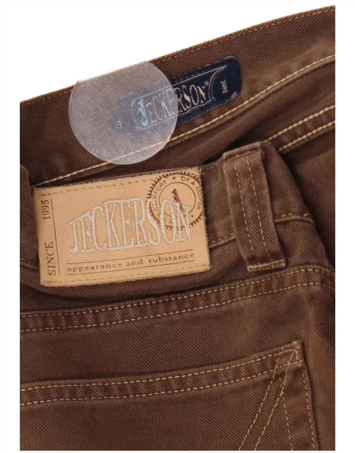 Jeckerson Herren Straight Jeans W33 L30 Braune Baumwolle