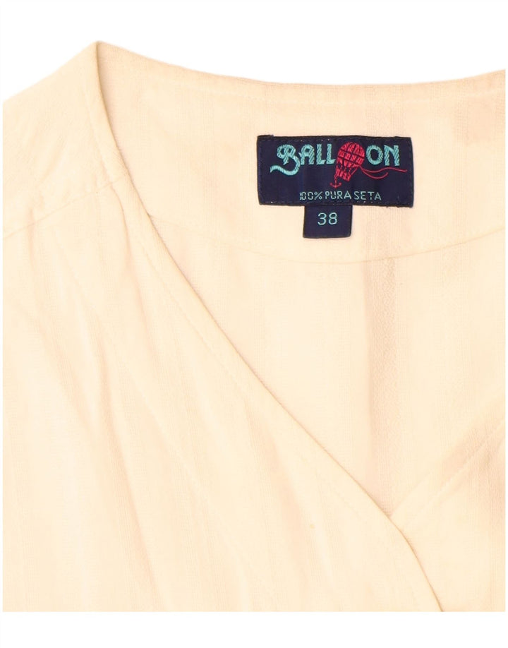 Balloon Damen ärmellose Hemdbluse EU 38 Medium Off White Silk