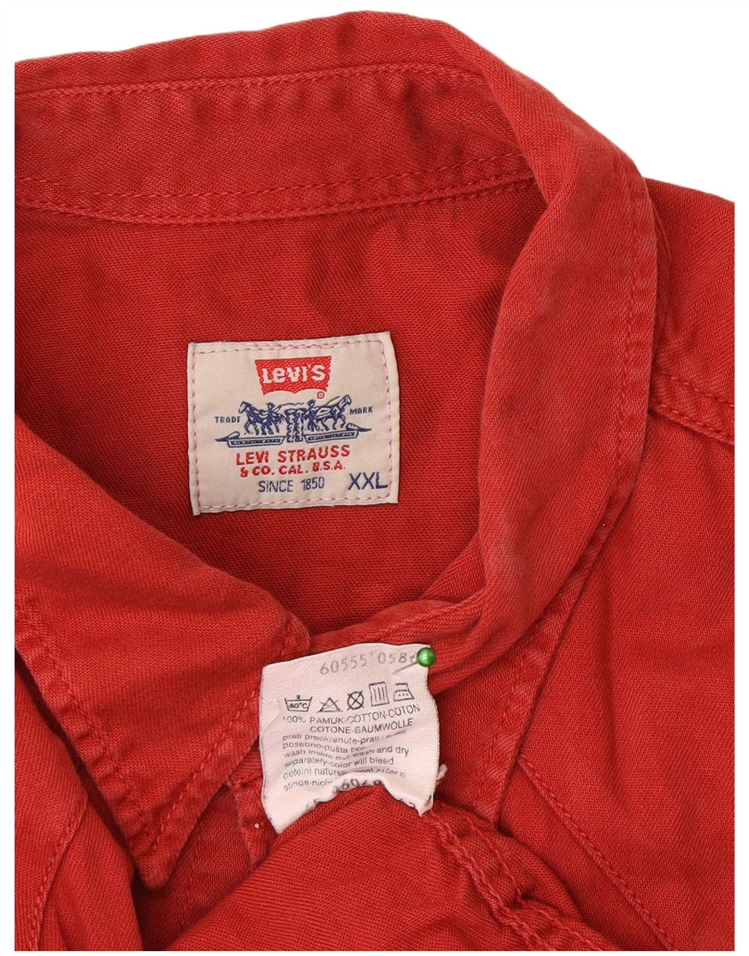 Levi's Herrenhemd 2XL, rote Baumwolle
