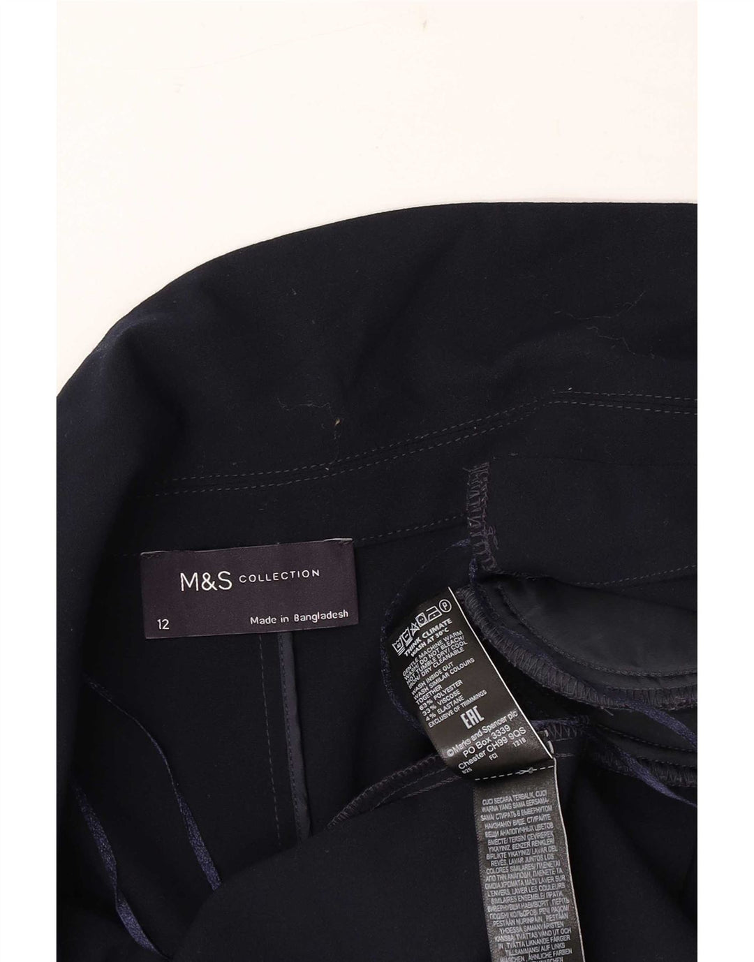 Marks & Spencer Offene Damen-Blazerjacke mit 3/4-Ärmeln, UK-Gr. 12, mittleres Marineblau