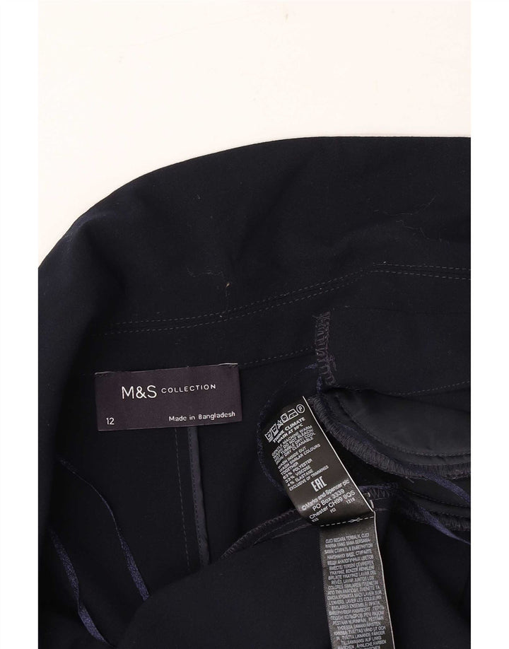 Marks & Spencer Offene Damen-Blazerjacke mit 3/4-Ärmeln, UK-Gr. 12, mittleres Marineblau