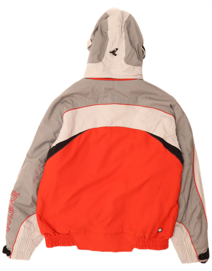 Colmar Mens Graphic Hooded Ski Jacket IT 54 Large Red Colourblock Polyamid