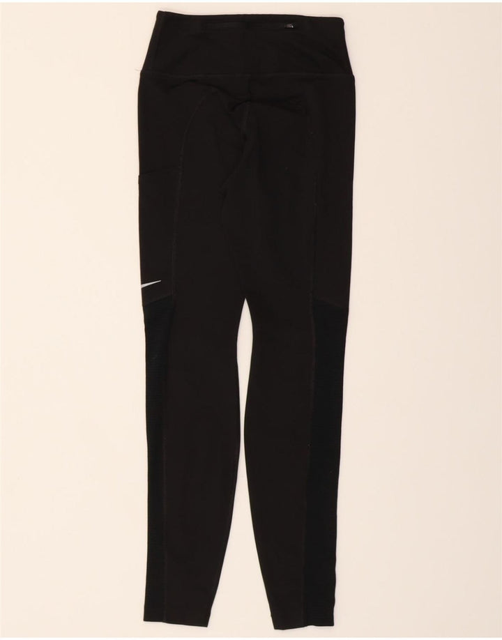 NIKE Womens Graphic Leggings UK 6 XS  Black Polyester Vintage Nike and Second-Hand Nike from Messina Hembry 
