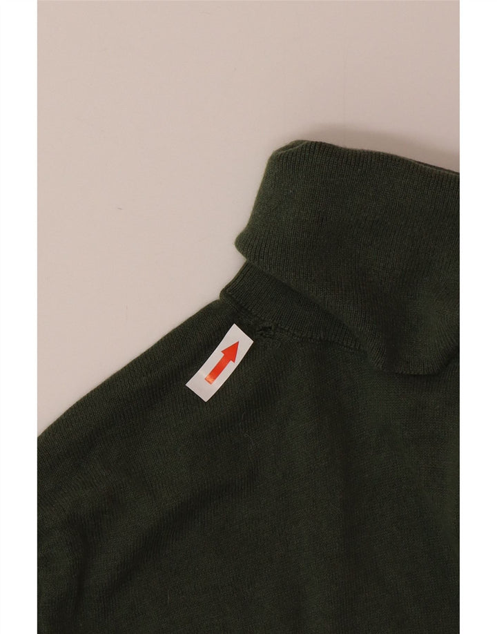 Massimo Dutti Rollkragenpullover für Damen, UK 12, mittelgrüne Seide