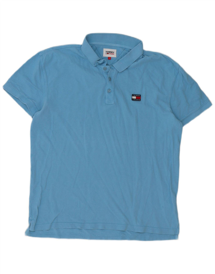 Tommy Hilfiger Herren-Poloshirt, große blaue Baumwolle