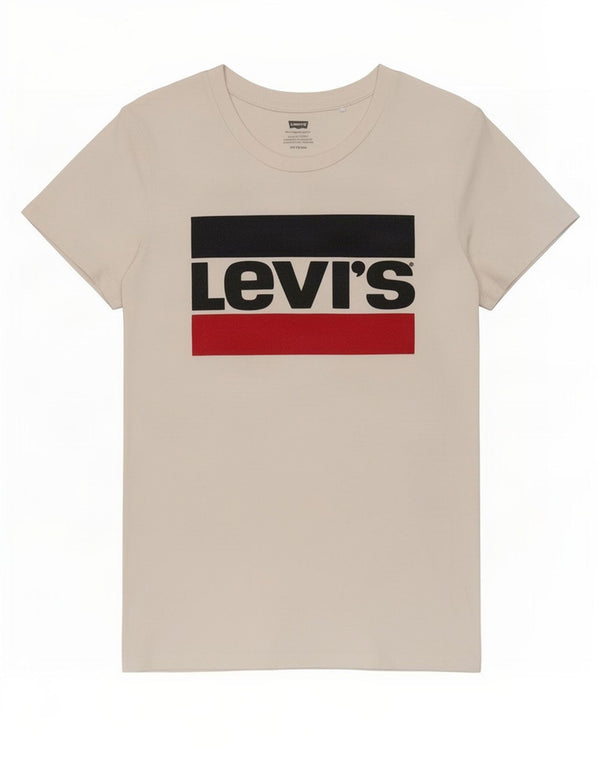 Levi's Damen-T-Shirt mit Grafik, UK 6 XS, weiße Baumwolle