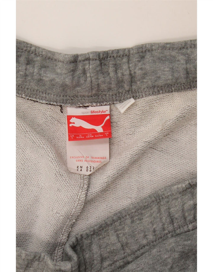 PUMA Herren-Trainingshose, Jogginghose, groß, grau gefleckte Baumwolle