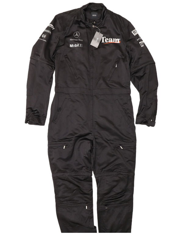 Hugo Boss Herren-Overall mit Formel-1-Grafik, Größe 110, 2XL, schwarze Seide, Sport