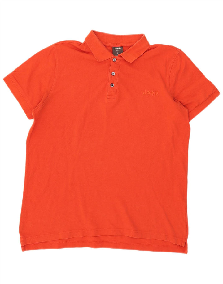 Jeep Herren-Poloshirt, große orangefarbene Baumwolle