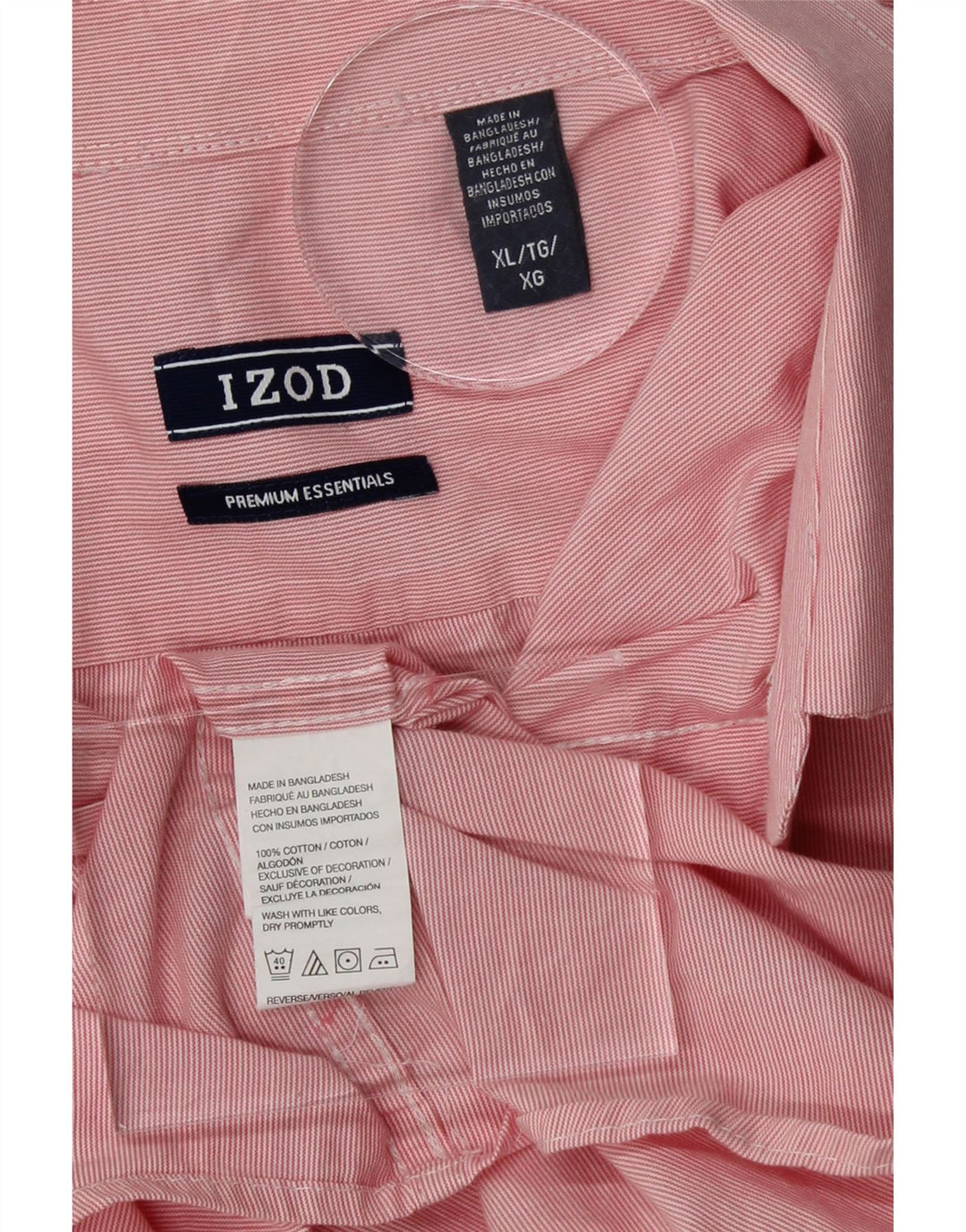 IZOD Mens Shirt XL Pink Pinstripe Cotton Vintage Izod and Second-Hand Izod from Messina Hembry 