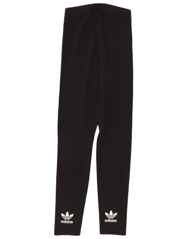 Adidas Damen Graphic Leggings UK 8 Small Schwarz Polyester