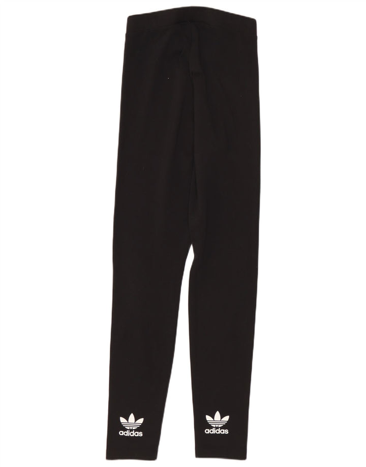 Adidas Damen Graphic Leggings UK 8 Small Schwarz Polyester