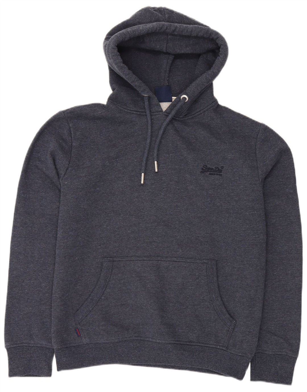 Superdry Herren-Kapuzenpullover, groß, marineblau gesprenkelte Baumwolle