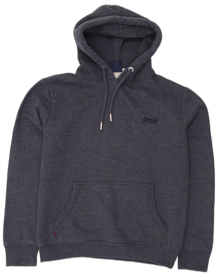 Superdry Herren-Kapuzenpullover, groß, marineblau gesprenkelte Baumwolle