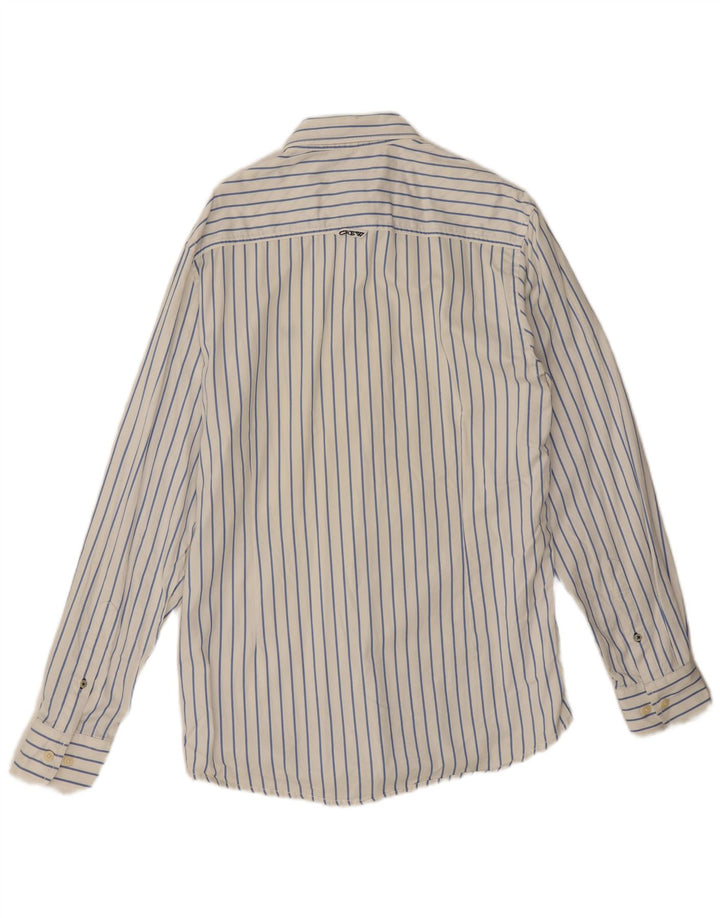 Crew Clothing Herren-Hemd mit maßgeschneiderter Passform, Mittelweiß, gestreift, Baumwolle