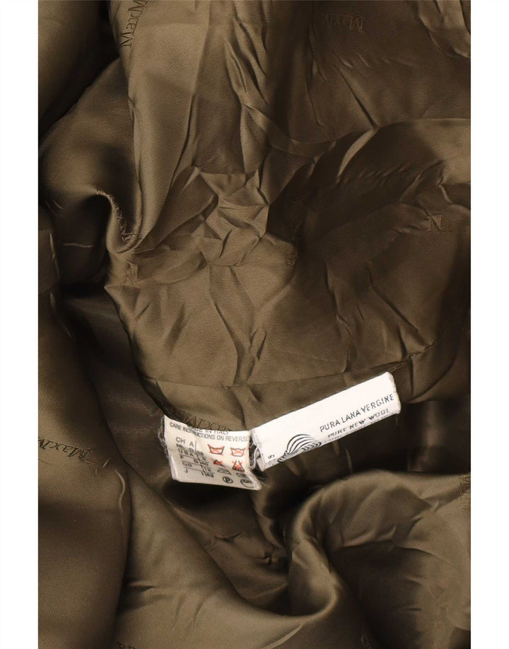 Max Mara Damenmantel UK 12 Medium Khaki Schurwolle