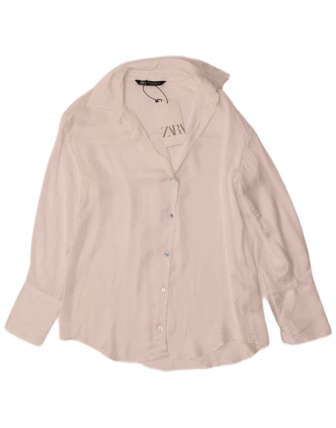 ZARA Damen Übergroßes Hemd UK 6 XS Weiß Polyester